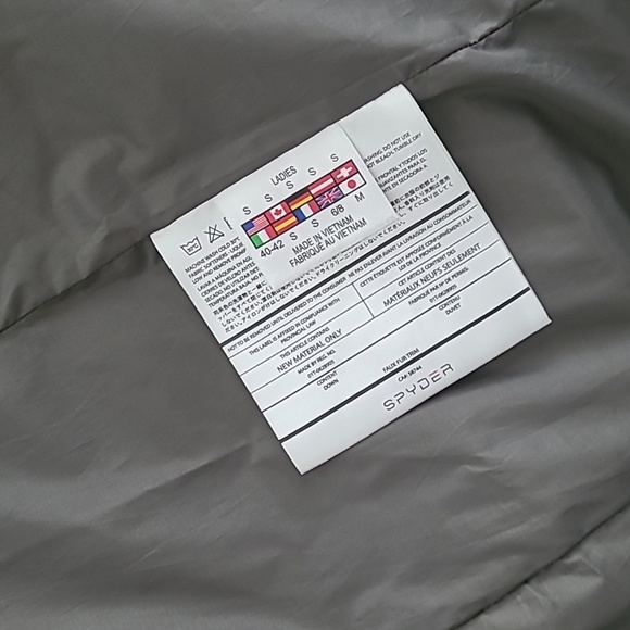 Spyder Eva Parka Winter Coat Jacket sz S Navy Blue Faux Fur Trim - Picture 6 of 9